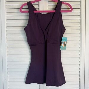 Assets by Sara Blakely Fantastic Firmers Purple Shapewear Tank V-Neck NWT Small